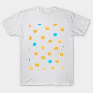 Watercolor random dots - yellow and blue T-Shirt